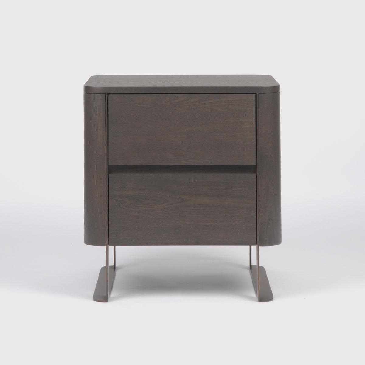 Lizzi 2 Drawer Chocolate Oak Bedside Chest by Eccotrading Design London - Maison Rêves UK