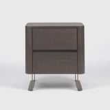 Lizzi 2 Drawer Chocolate Oak Bedside Chest by Eccotrading Design London - Maison Rêves UK