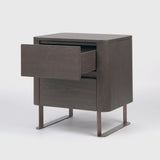 Lizzi 2 Drawer Chocolate Oak Bedside Chest by Eccotrading Design London - Maison Rêves UK