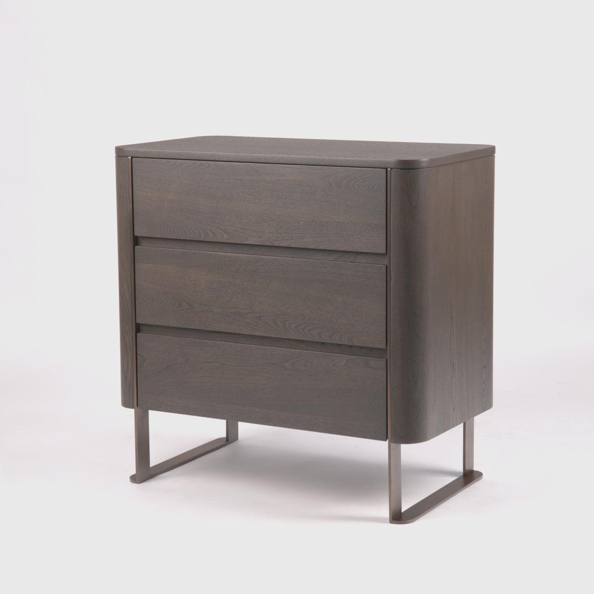 Lizzi 3 Drawer Chocolate Oak Chest by Eccotrading Design London - Maison Rêves UK