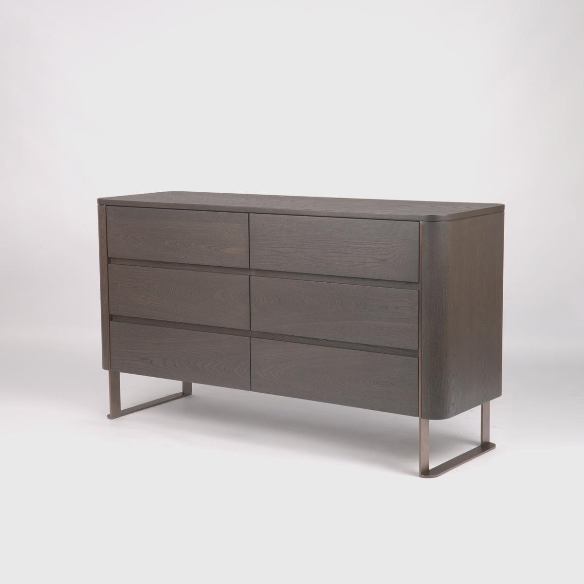 Lizzi 6 Drawer Chocolate Oak Chest of Drawers by Eccotrading Design London - Maison Rêves UK