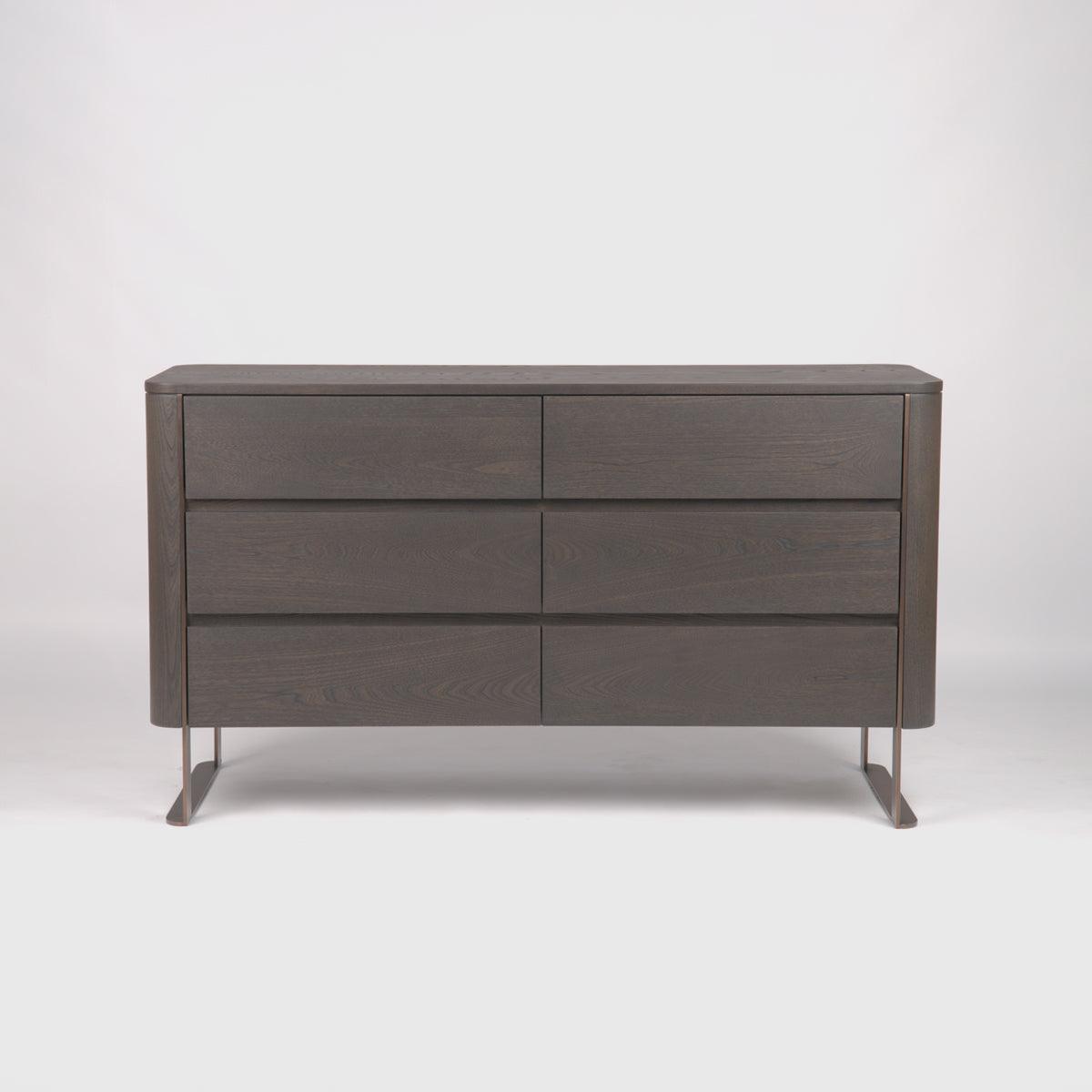 Lizzi 6 Drawer Chocolate Oak Chest of Drawers by Eccotrading Design London - Maison Rêves UK