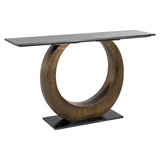 Luna Brushed Gold Console Table with Marble Top by Richmond Interiors - Maison Rêves UK