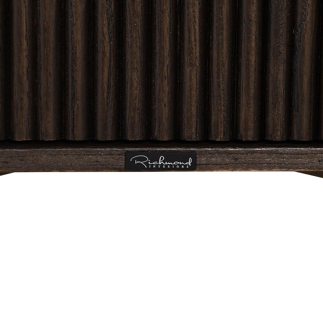 Luxor Brown Wood Cabinet with Brushed Gold Feet by Richmond Interiors - Maison Rêves UK