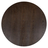Luxor Brown Wood Circular Coffee Table with Ribbed Base by Richmond Interiors - Maison Rêves UK