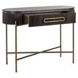 Luxor Brown Wood Ribbed Console Table by Richmond Interiors - Maison Rêves UK