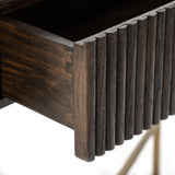 Luxor Brown Wood Ribbed Console Table by Richmond Interiors - Maison Rêves UK