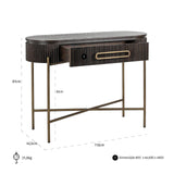 Luxor Brown Wood Ribbed Console Table by Richmond Interiors - Maison Rêves UK