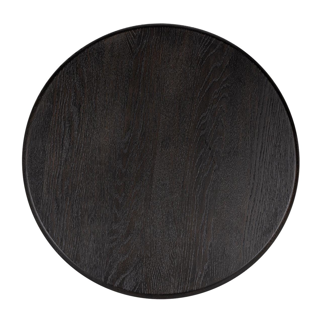 Macaron Circular Black Rustic Coffee Table with Metal Base by Richmond Interiors - Maison Rêves UK