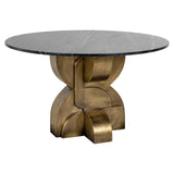 Maddox Circular Marble Top Dining Table with Gold Base by Richmond Interiors - Maison Rêves UK
