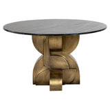 Maddox Circular Marble Top Dining Table with Gold Base by Richmond Interiors - Maison Rêves UK
