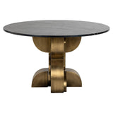 Maddox Circular Marble Top Dining Table with Gold Base by Richmond Interiors - Maison Rêves UK