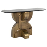 Maddox Marble Oval Top Console Table with Gold Base by Richmond Interiors - Maison Rêves UK