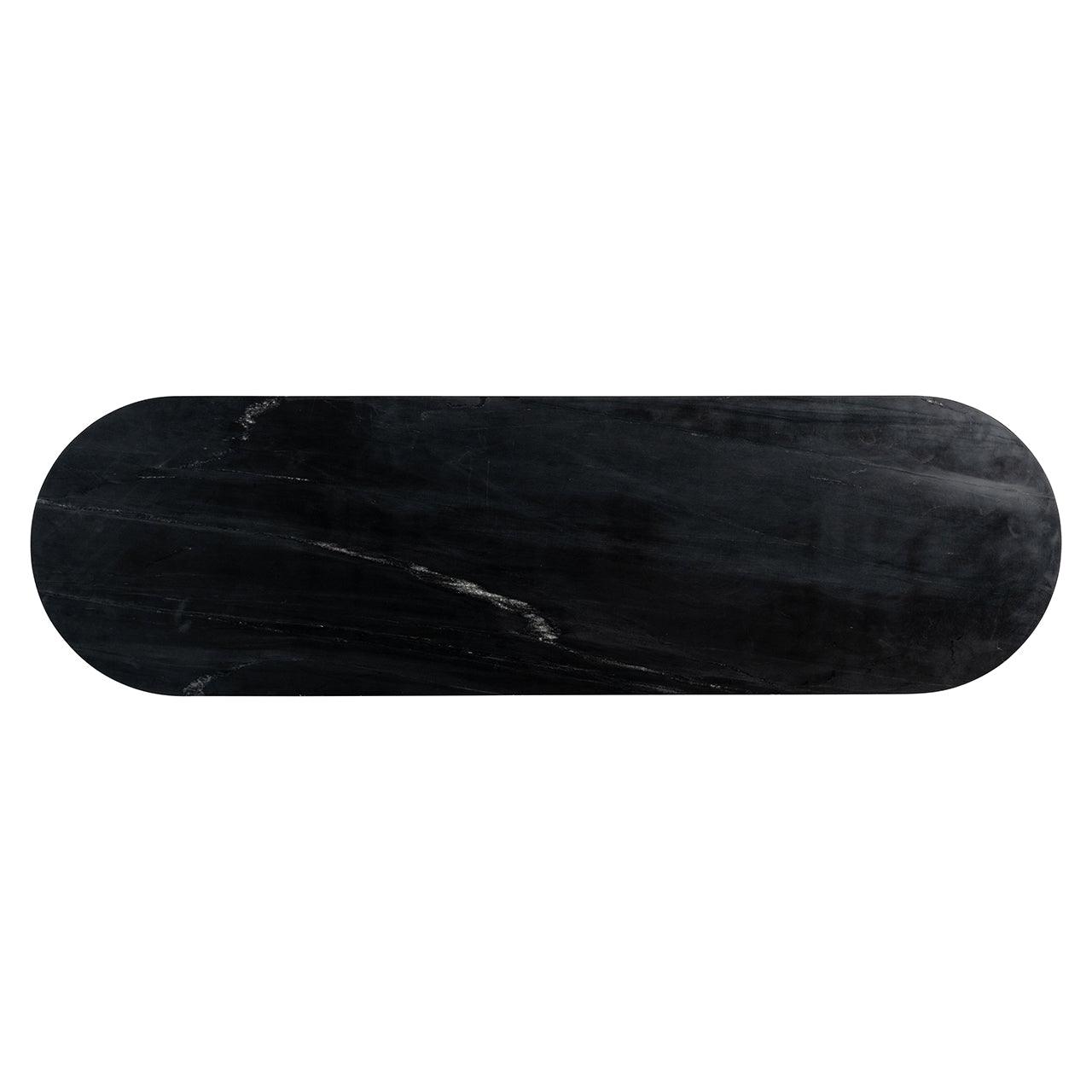 Maddox Marble Oval Top Console Table with Gold Base by Richmond Interiors - Maison Rêves UK