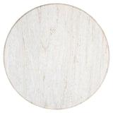 Mayfield White Marble Top Circular Coffee Table with Brown Wood Base by Richmond Interiors - Maison Rêves UK