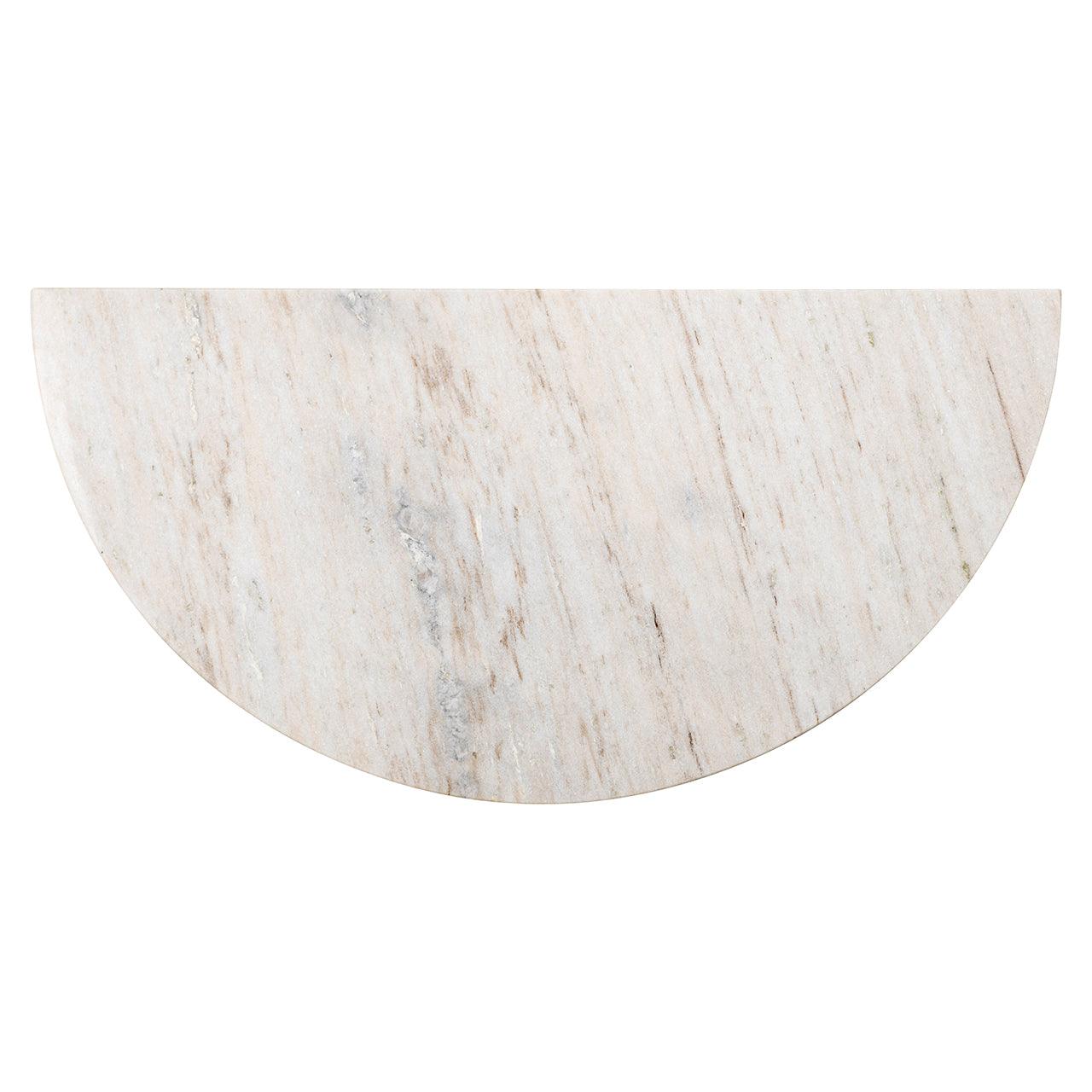 Mayfield White Marble Top Console Table with Brown Wood Base by Richmond Interiors - Maison Rêves UK
