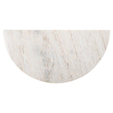 Mayfield White Marble Top Console Table with Brown Wood Base by Richmond Interiors - Maison Rêves UK