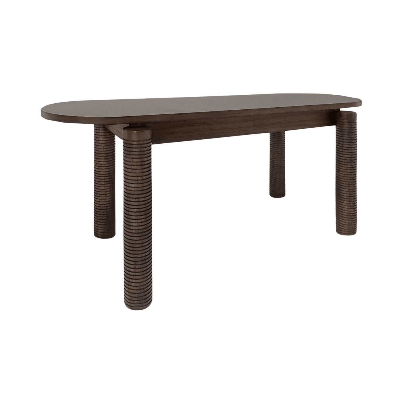 Mezze Mindi Wood Oval Console Table with Roasted Coffee Finish - Maison Rêves UK
