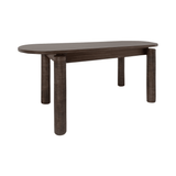 Mezze Mindi Wood Oval Console Table with Roasted Coffee Finish - Maison Rêves UK