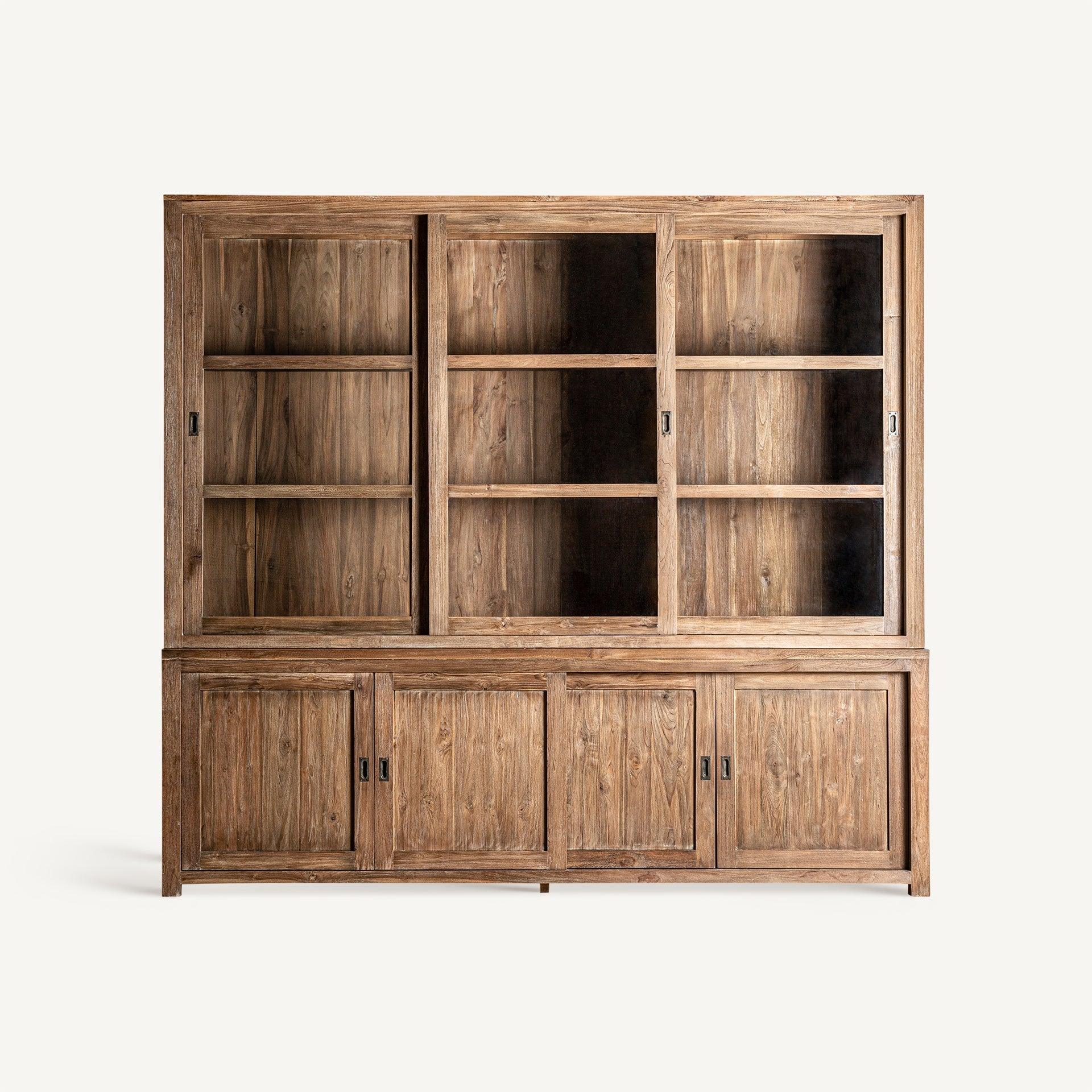 Nysted Wooden Cabinet Sliding Glass Doors - Maison Rêves UK