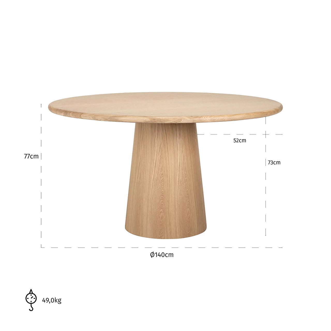 Oakley Natural Oak Wood Circular Dining Table by Richmond Interiors - Maison Rêves UK