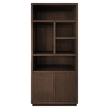 Oakura Large Brown Oak Wood Bookcase with 2 Doors by Richmond Interiors - Maison Rêves UK