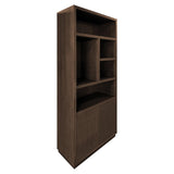 Oakura Large Brown Oak Wood Bookcase with 2 Doors by Richmond Interiors - Maison Rêves UK