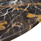 Razor Marble Top Circular Coffee Table with Black Base D70cm - Maison Rêves UK