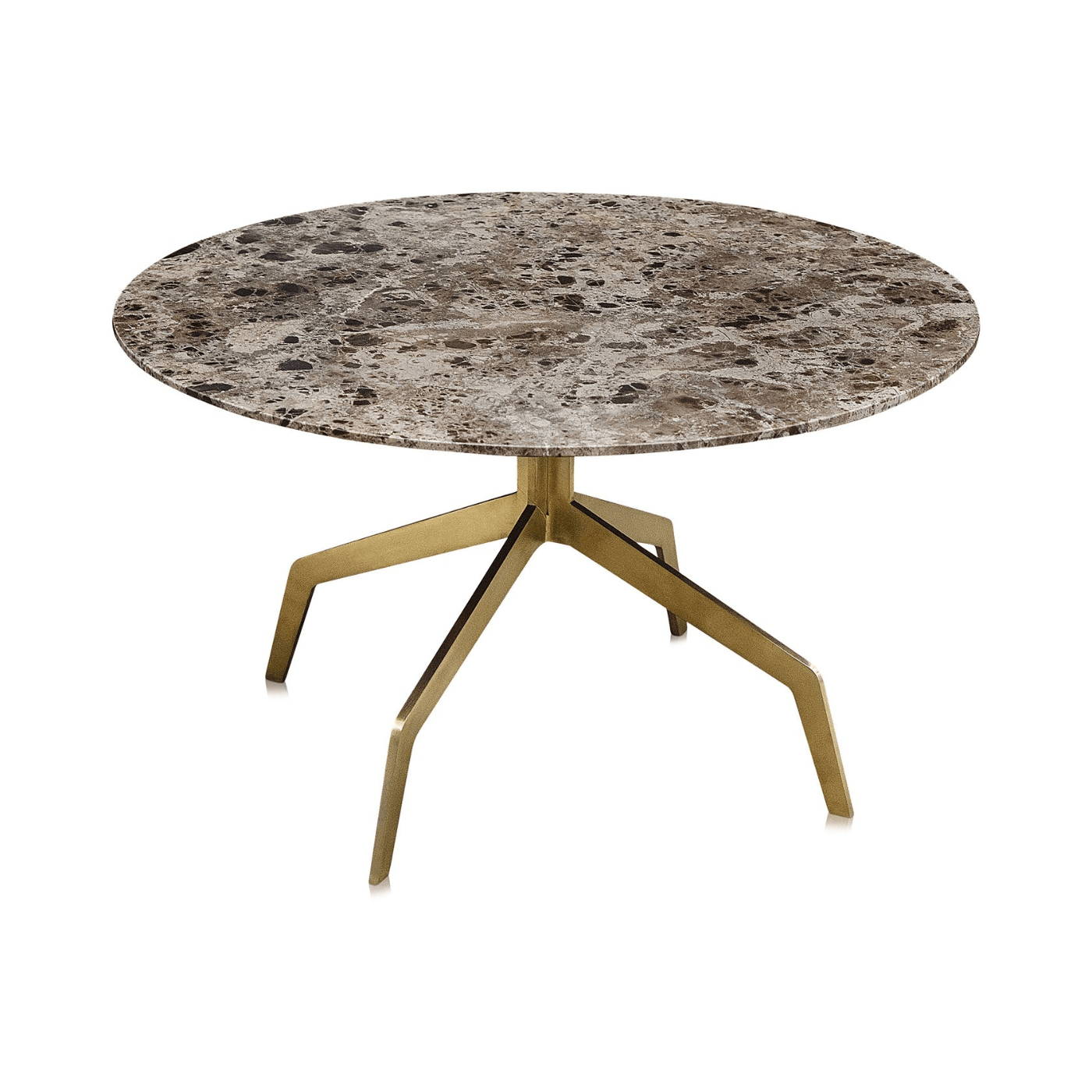 Razor Marble Top Circular Coffee Table with Gold Base D70cm - Maison Rêves UK