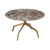 Razor Marble Top Circular Coffee Table with Gold Base D70cm - Maison Rêves UK