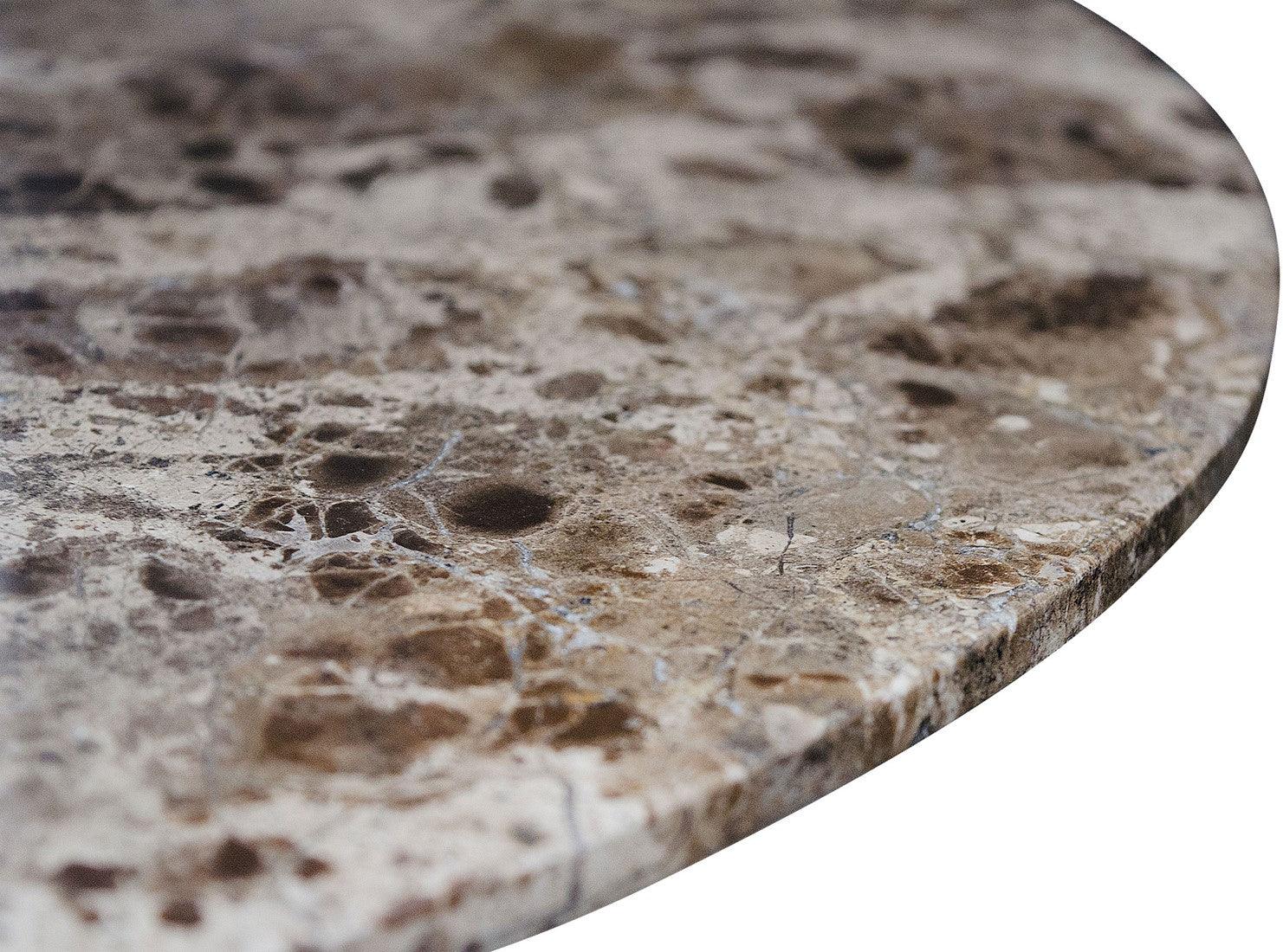 Razor Marble Top Circular Coffee Table with Gold Base D70cm - Maison Rêves UK