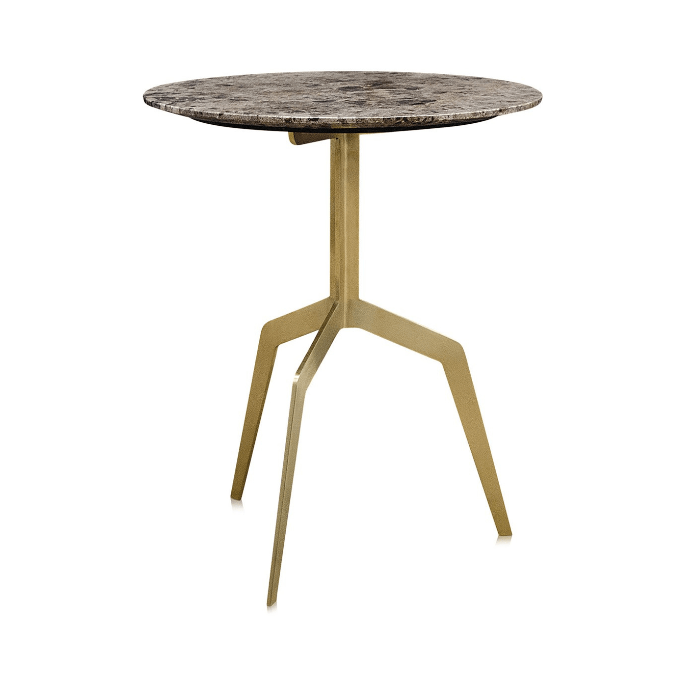 Razor Marble Top Circular Occasional Table with Gold Base D50cm - Maison Rêves UK
