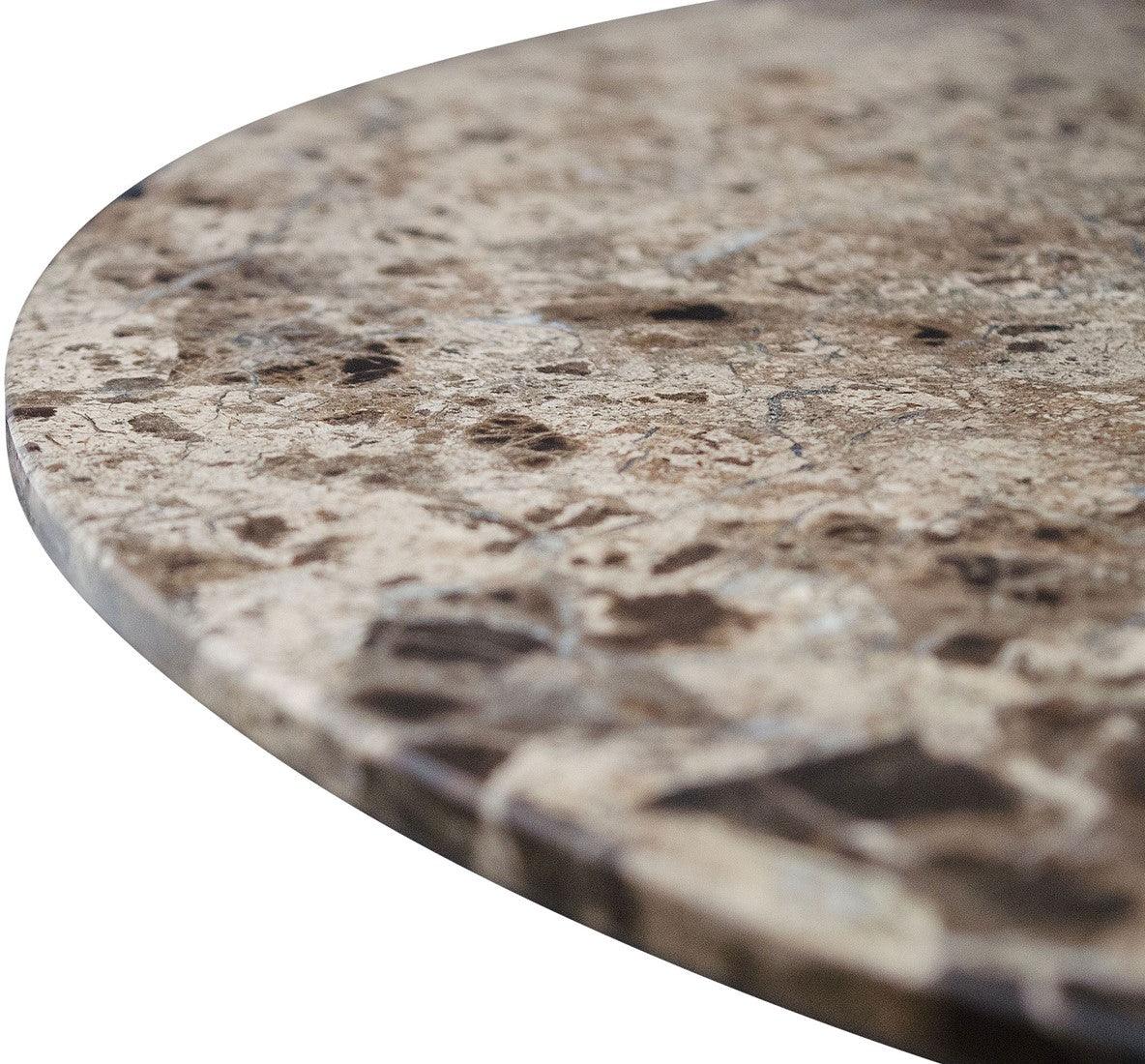 Razor Marble Top Circular Occasional Table with Gold Base D50cm - Maison Rêves UK