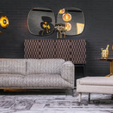 Razor Marble Top Circular Occasional Table with Gold Base D50cm - Maison Rêves UK
