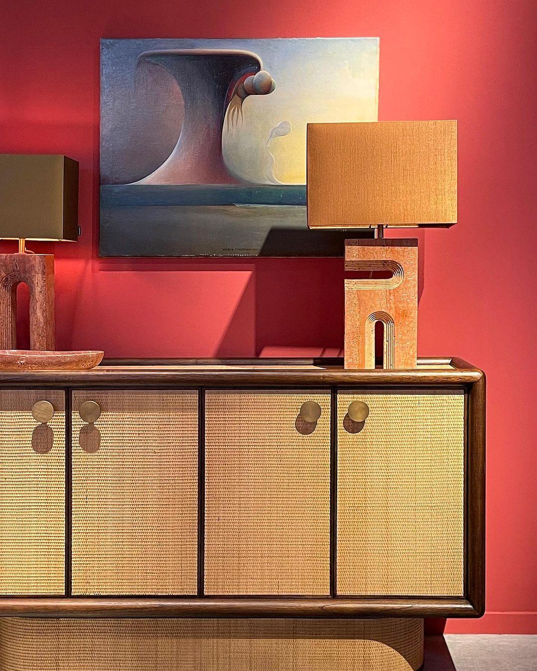Reso One Travertine Table Lamp with Shade - Maison Rêves UK