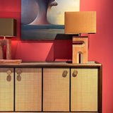 Reso One Travertine Table Lamp with Shade - Maison Rêves UK