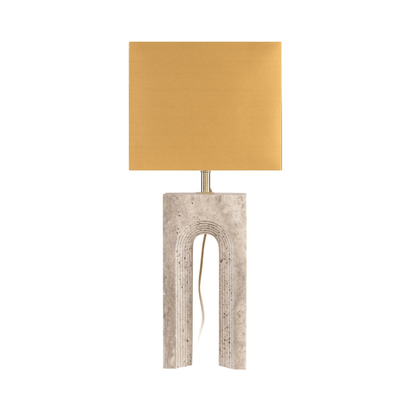 Reso One Travertine Table Lamp with Shade - Maison Rêves UK