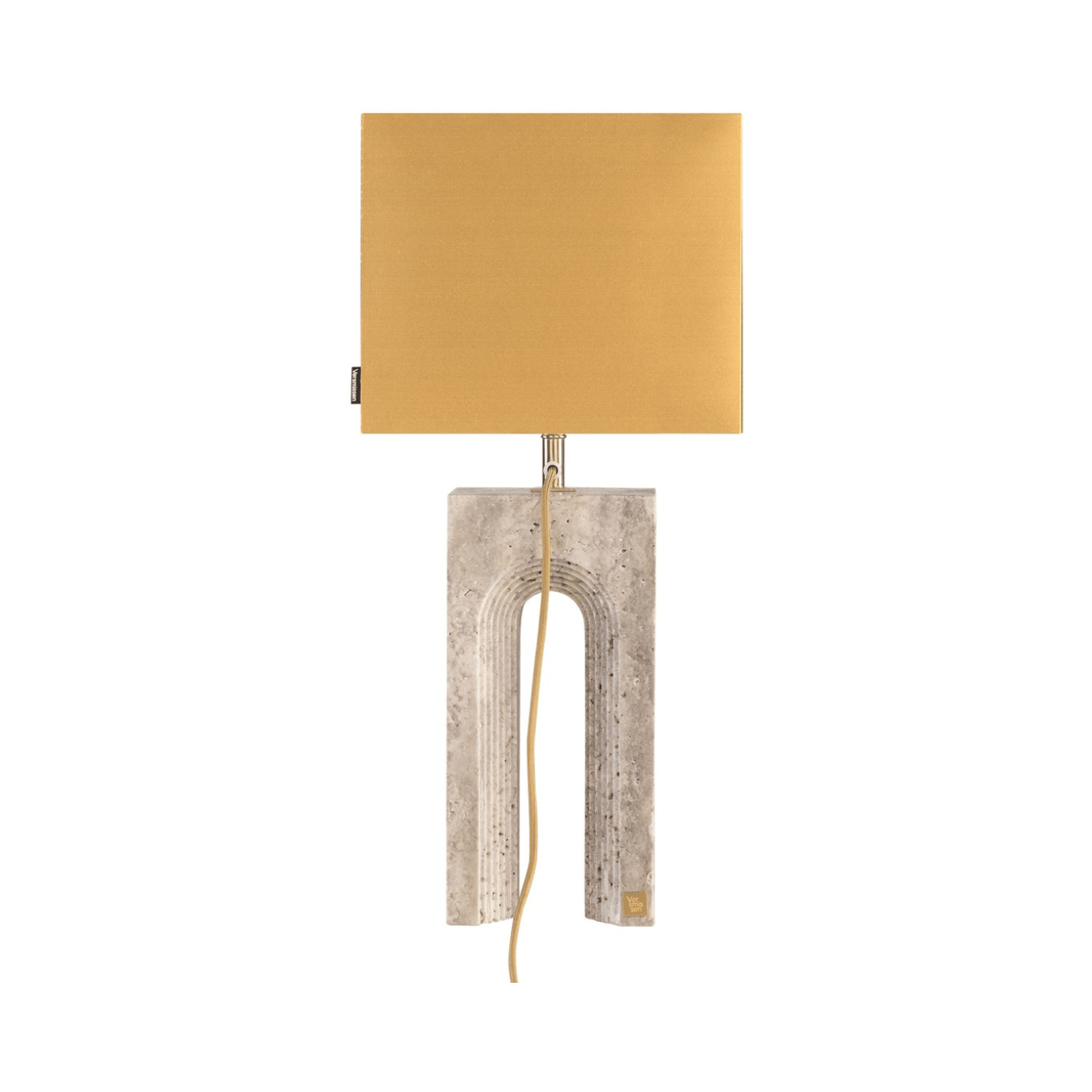 Reso One Travertine Table Lamp with Shade - Maison Rêves UK