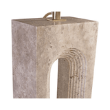 Reso One Travertine Table Lamp with Shade - Maison Rêves UK