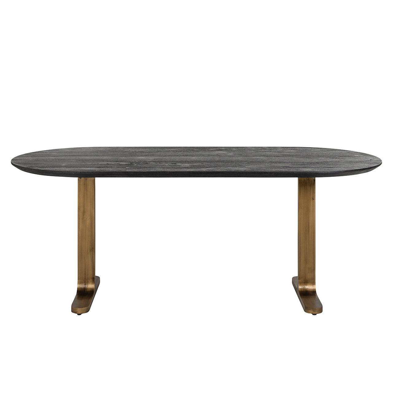 Revelin Mango Wood Oval Dining Table with Iron Legs by Richmond Interiors - Maison Rêves UK