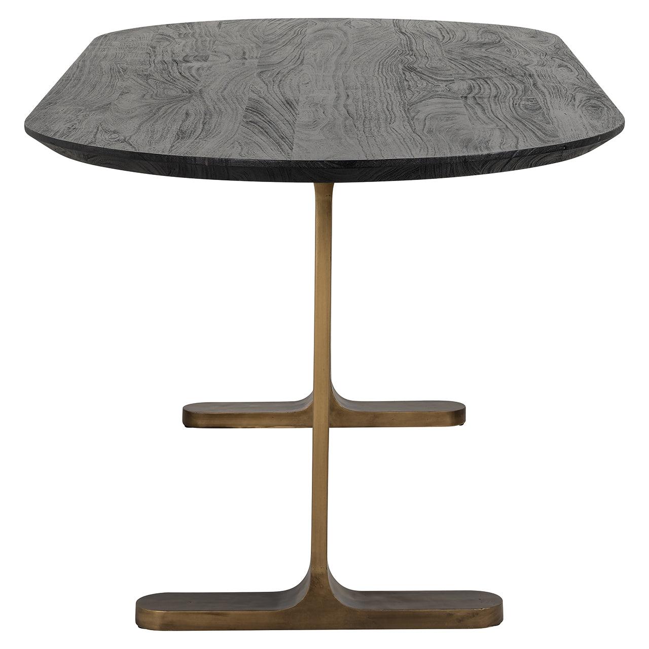 Revelin Mango Wood Oval Dining Table with Iron Legs by Richmond Interiors - Maison Rêves UK