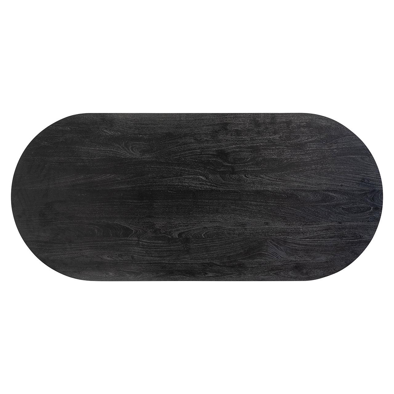 Revelin Mango Wood Oval Dining Table with Iron Legs by Richmond Interiors - Maison Rêves UK