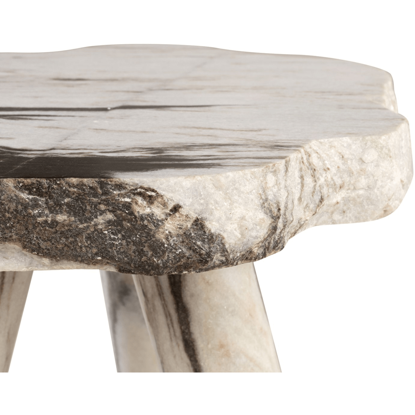 Rocky Panda White Marble Side Table - Maison Rêves UK
