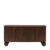Sculpture Dark Mango Wood 4 Door Sideboard - Maison Rêves UK