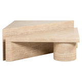 Set of Two Fictus Faux Travertine Coffee Tables by Richmond Interiors - Maison Rêves UK
