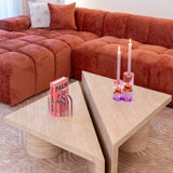 Set of Two Fictus Faux Travertine Coffee Tables by Richmond Interiors - Maison Rêves UK