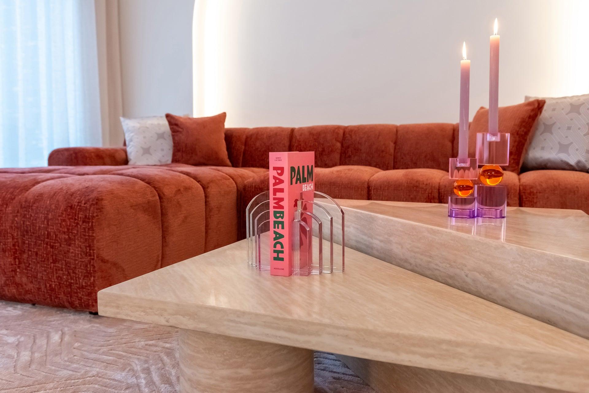 Set of Two Fictus Faux Travertine Coffee Tables by Richmond Interiors - Maison Rêves UK