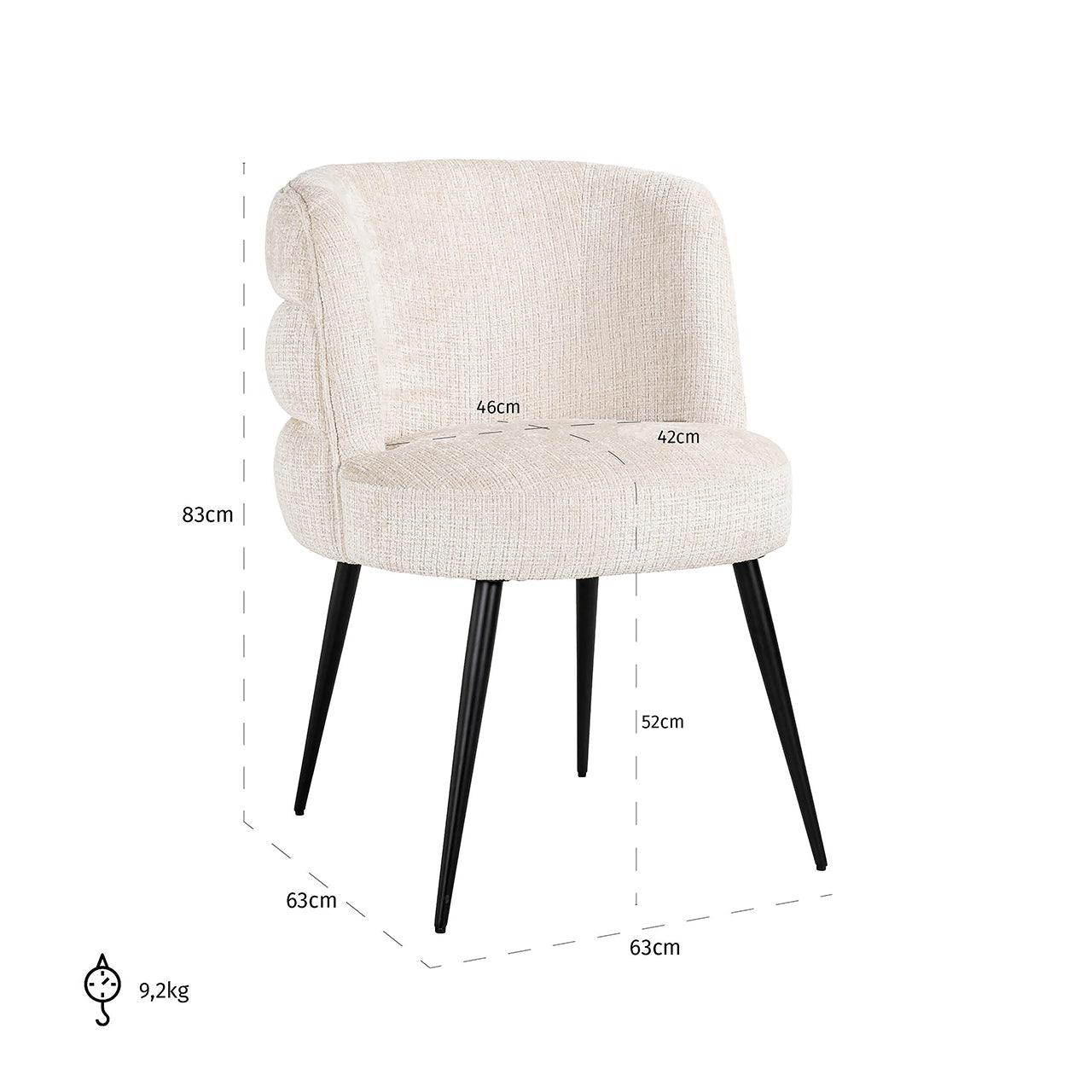 Stella Beige Chenille Fabric Dining Chair by Richmond Interiors - Maison Rêves UK