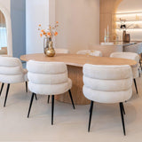 Stella Beige Chenille Fabric Dining Chair by Richmond Interiors - Maison Rêves UK