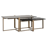 Sterling Set of 2 Coffee Tables with Glass Tops by Richmond Interiors - Maison Rêves UK